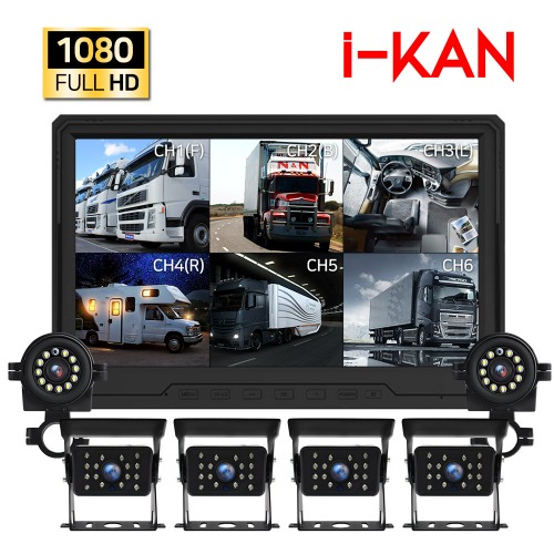 FHD 10인치 6채널 블랙박스 풀세트/카메라6개/터치스크린/화물차/대형차/전방 측방 후방카메라/K160